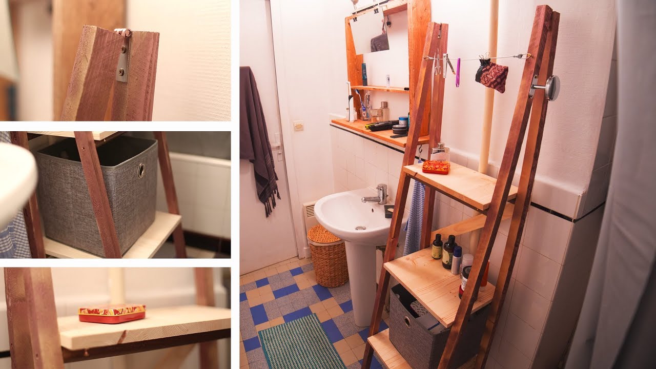 Meuble échelle pour salle de bain - Construction