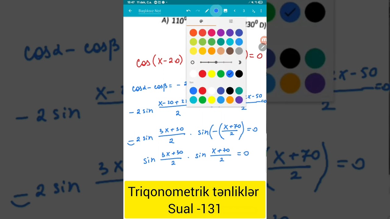 Triqonometrik tənliklər-131.Miq-ə giriş #mhm #miq #sertifikasiya #exam #education #study #1million 