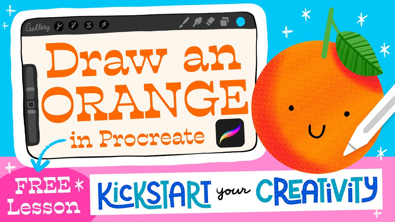 Draw a Cute Orange 🍊 in Procreate - FREE Lesson from my ✨Kickstart your Creativity✨ course