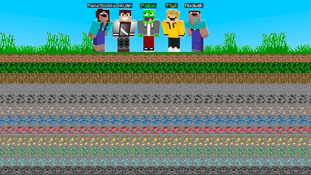 MINECRAFT ale ŚWIAT MA WARSTWY z Wojanem, Ptysiem, Noobkiem!
