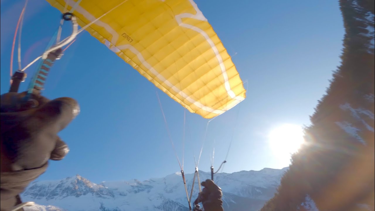 Speed riding Chamonix Sunset run