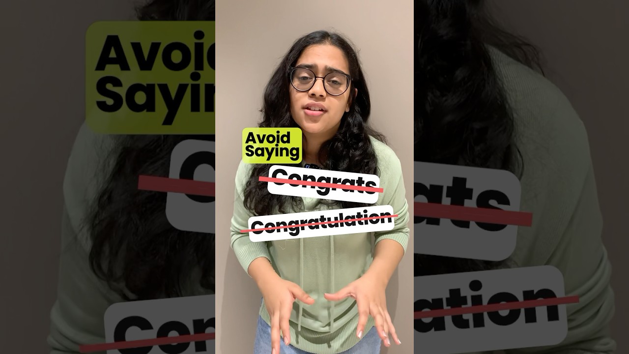 Avoid Saying Congratulations/Congrats | Speak Better English #hinditoenglish #englishphrases #ananya