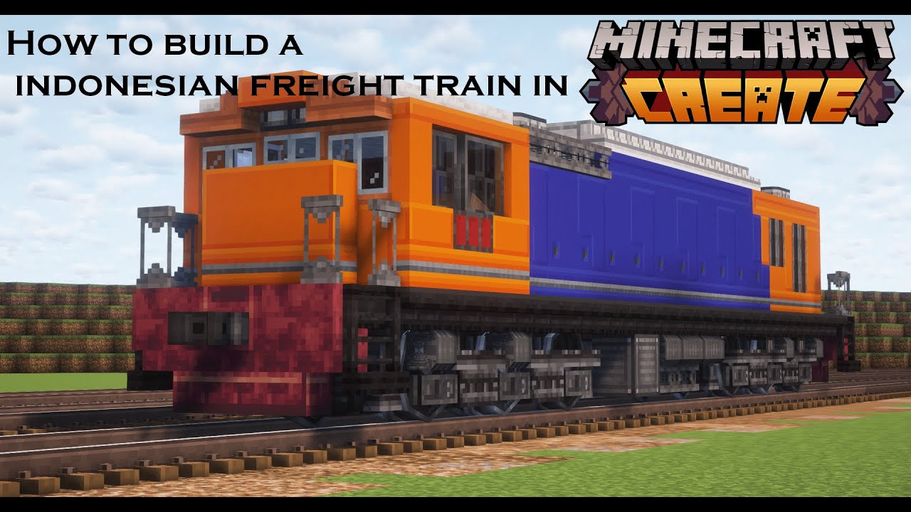 I built a Indonesian EMD GT38AC diesel locomotive | Minecraft create train tutorial 🚂🛤️