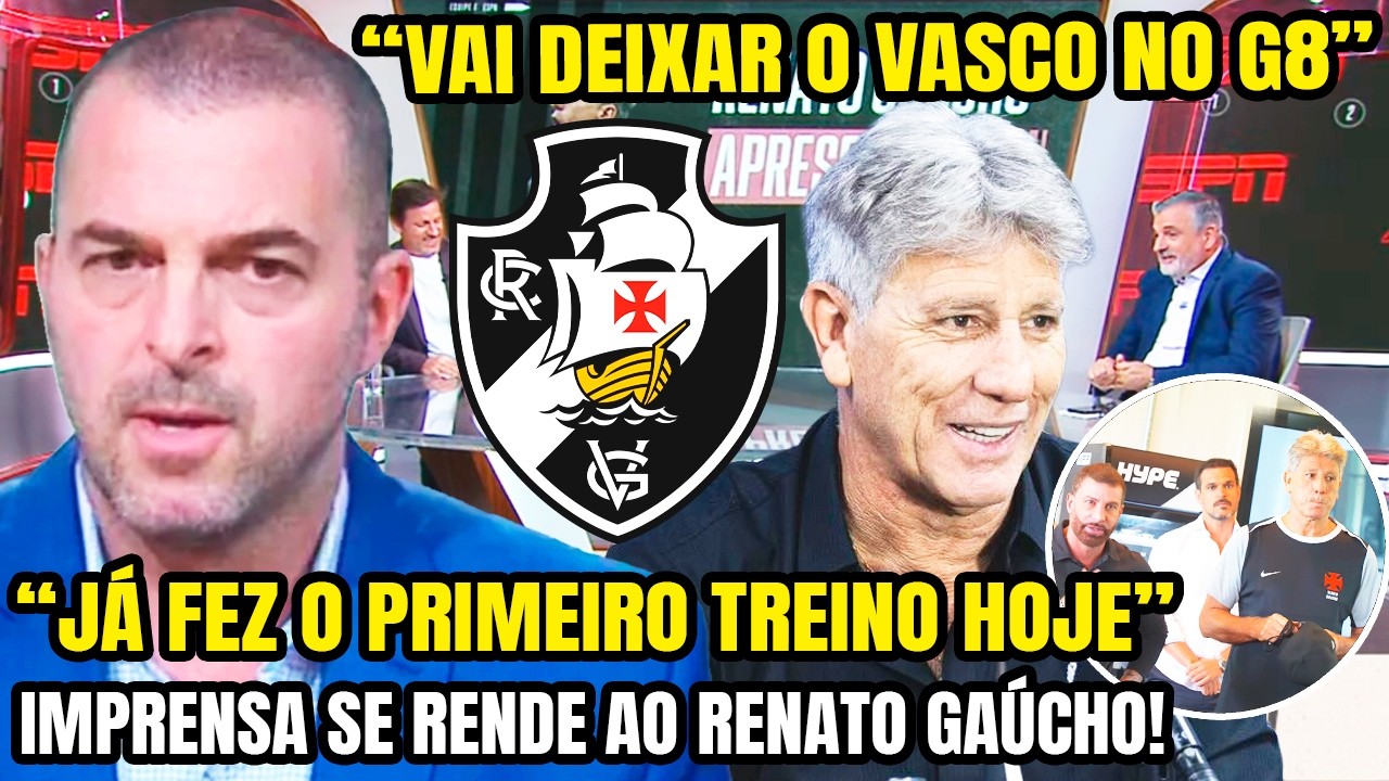 PRIMEIRO TREINO! 🚨 RENATO GAÚCHO CHEGA COM TUDO NO VASCO E SURPREENDE EM COLETIVA! IMPRENSA SE RENDE