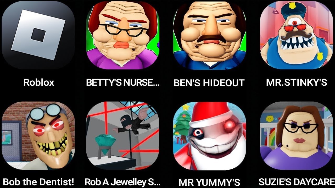 ROBLOX,Betty's Nursery,SUZIE'S DAYCARE,MR. STINKY DETENTION,Baby Bobby Daycare...