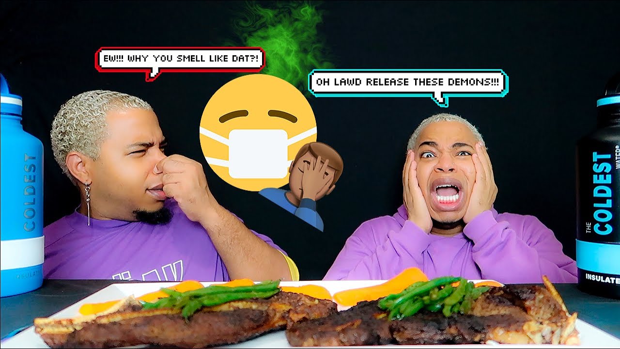 I CAN'T STOP PASSING G@S MUKPRANK 😷🤢🤦🏽‍♂️ | PAN SEARED SIRLOIN STEAK WITH VEGGIES MUKBANG 🥩🥕🍽