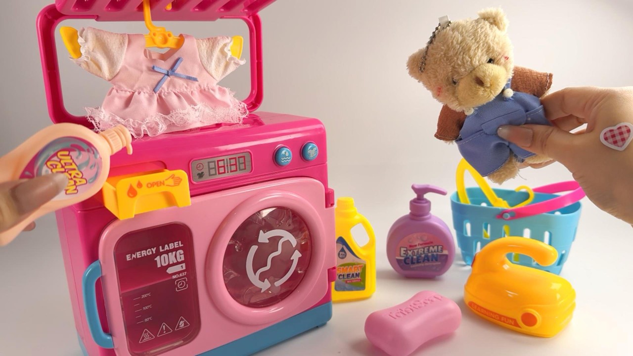 Toys ASMR🧼MOST SATISFYING Laundry Day!  Washing Tiny Teddy Clothes| ASMR Satisfying with Unboxing