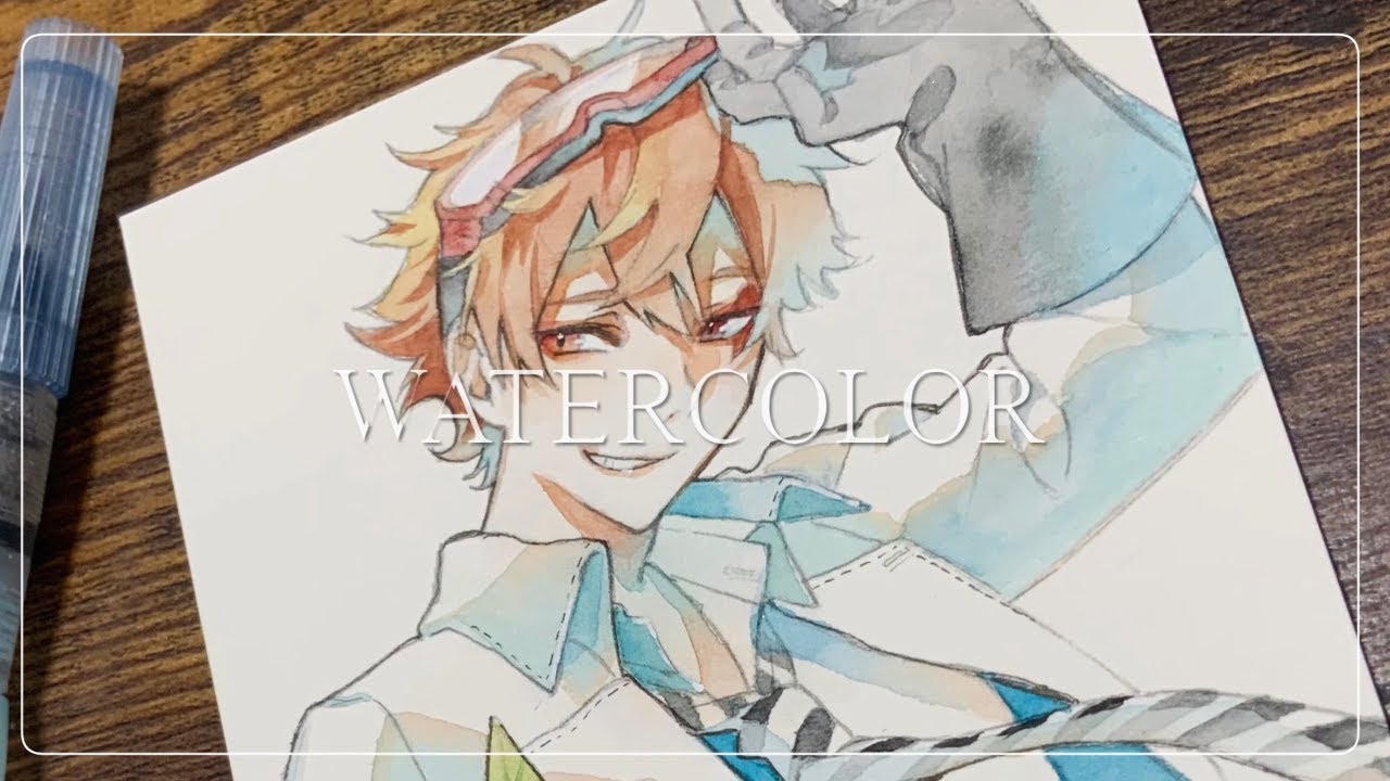 【水彩イラスト】■ エース描いてみた ツイステ/透明水彩イラストメイキング/ Watercolor Painting
