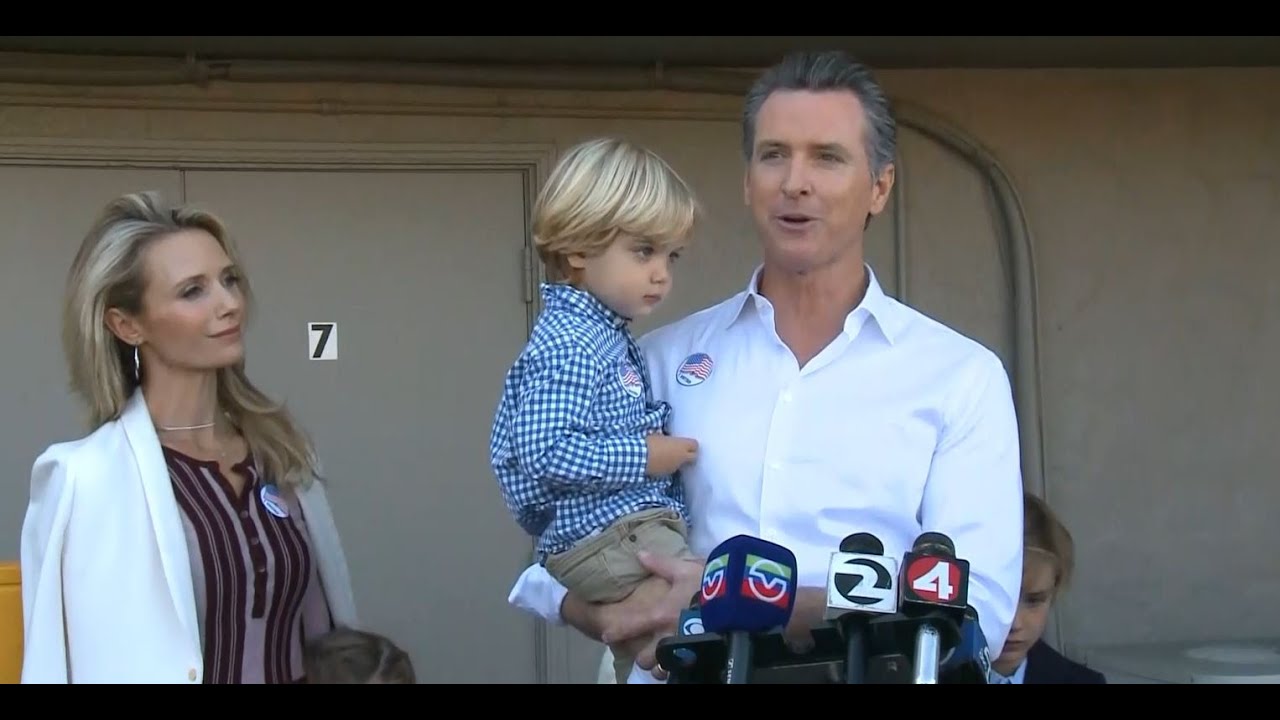 NEWSOM VOTES: Gubernatorial candidate Gavin Newsom talks to reporters after voting