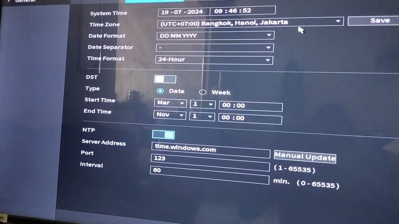 setting jam tanggal pada XVR CCTV Dahua