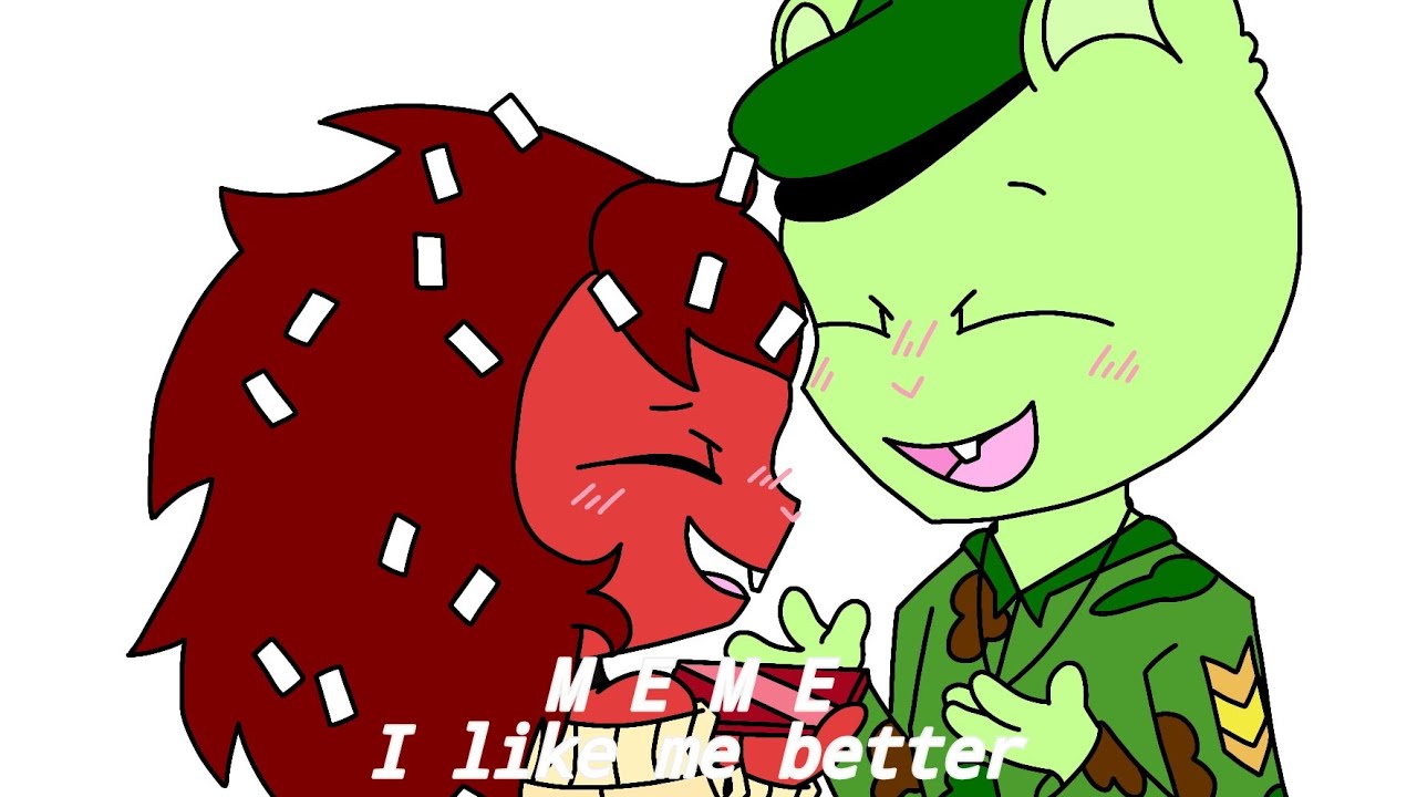I like me better meme | HTF | flaky x flippy animation