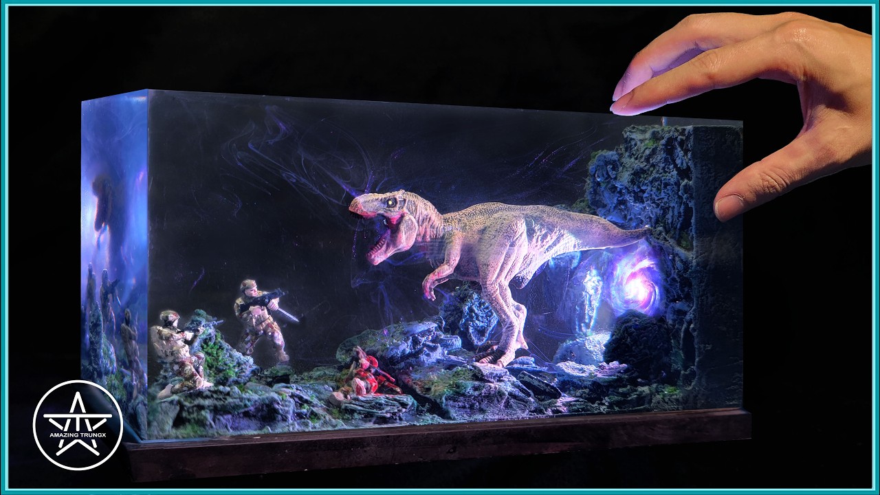 How to Make a Jurassic Park T-Rex Escape Diorama Using Polymer Clay & Resin Art