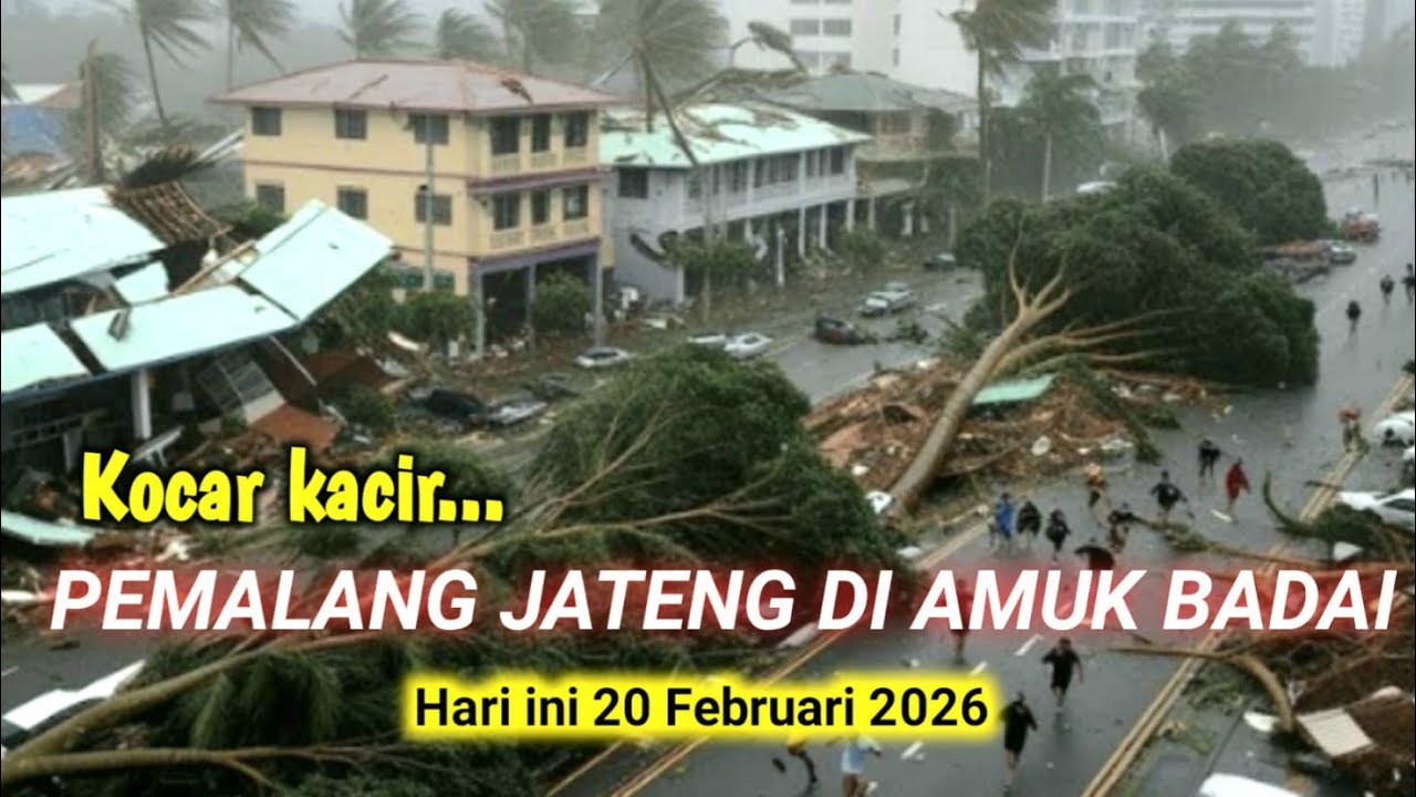 GEMPAR...PASAR SORE DI PEMALANG JATENG DIHAJAR BADAI LULUH LANTAH