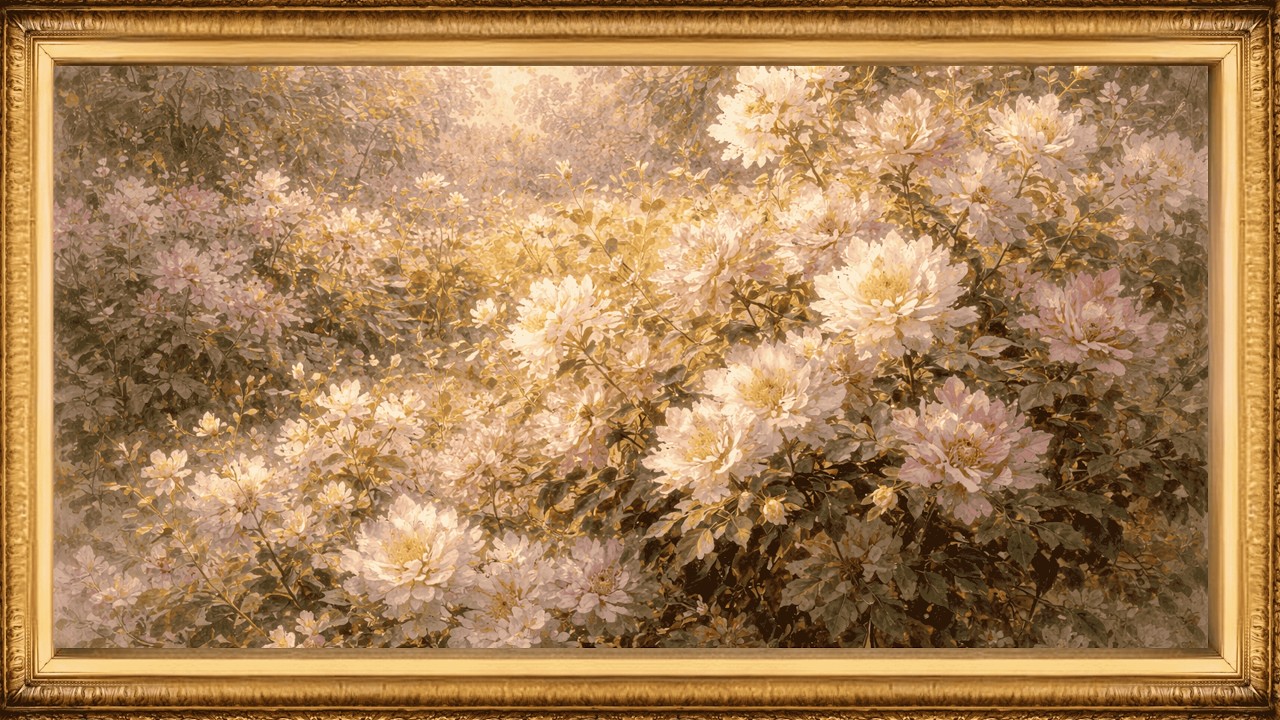 Blush Spring Blossom Garden | Art Framed Screensaver | Oil Painting Art for Your TV 4K