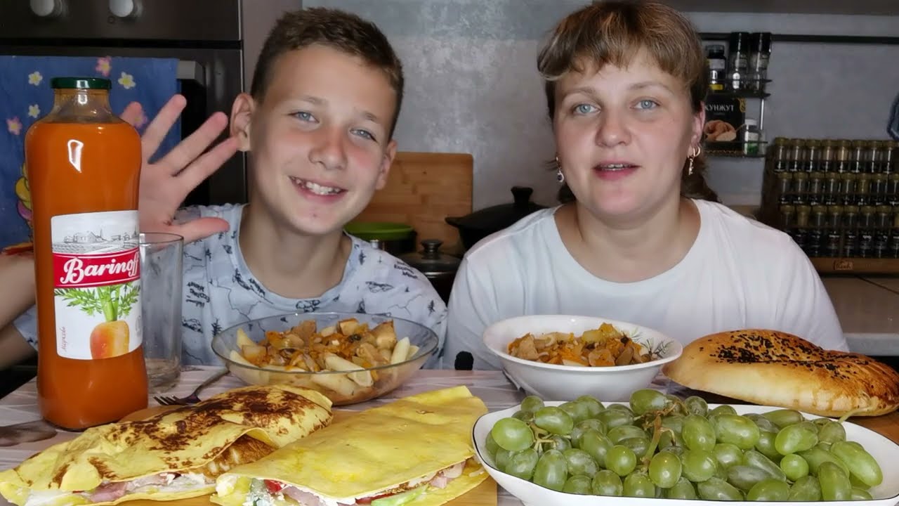 Мукбанг Макароны с гуляшом, Тортилья