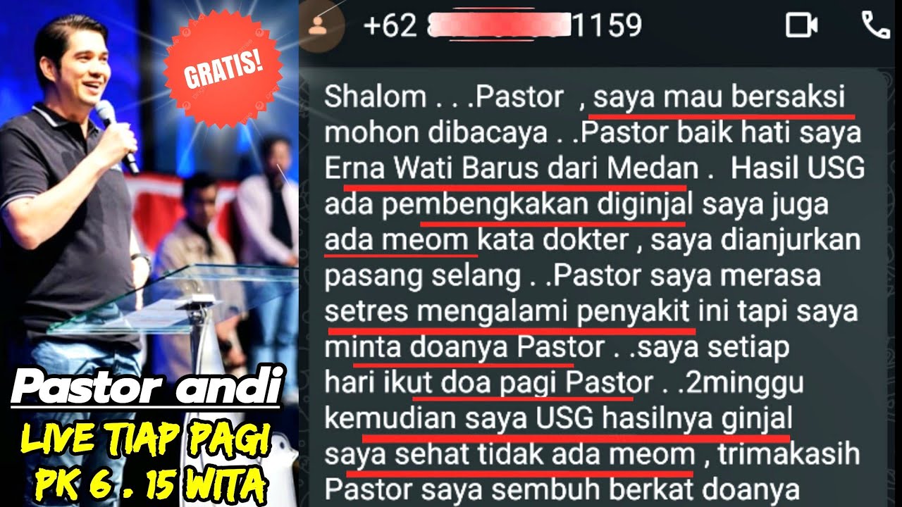 GINJAL SAYA SEMBUH MIOM SAYA HILANG BERKAT DOANYA || PELAYANAN LIVE STREAMING TIAP PAGI PK 6.15 WITA