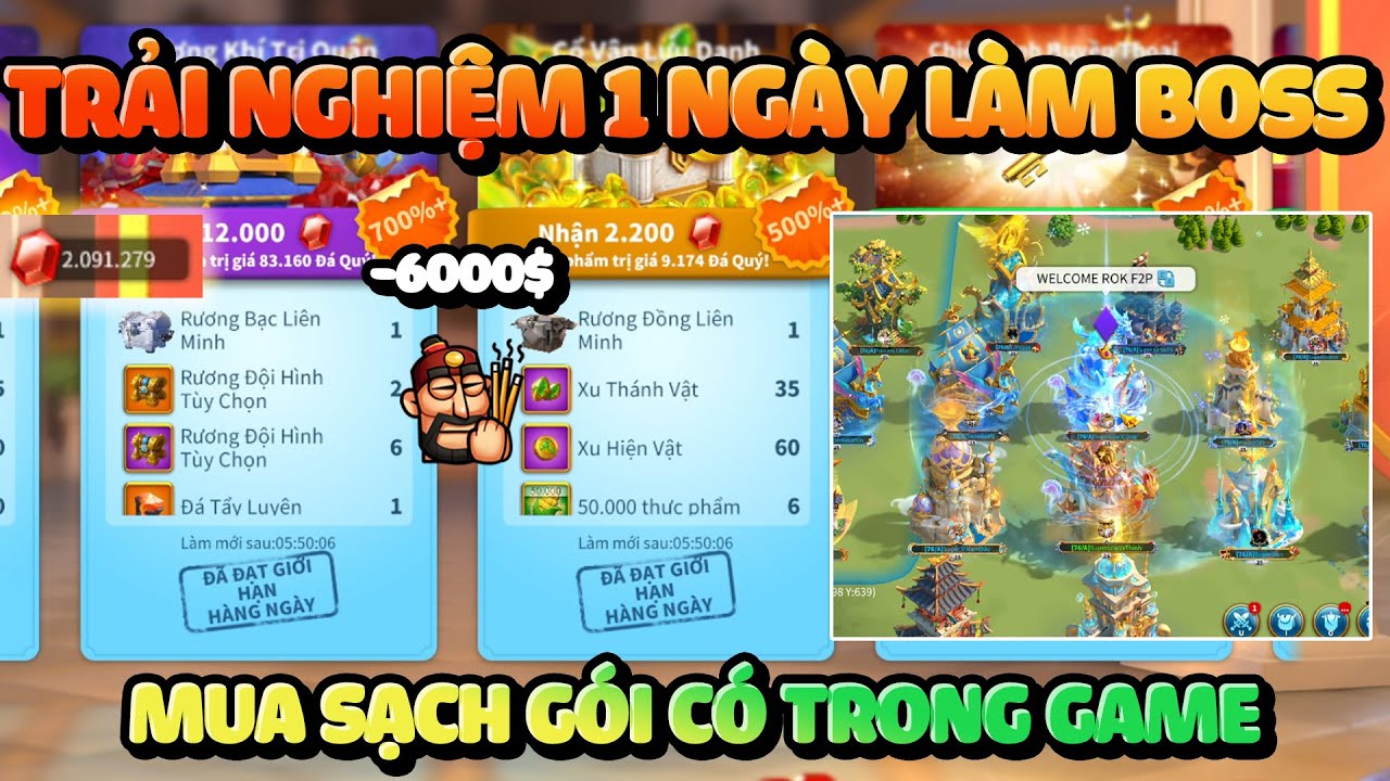 Mua Tất Tần Tật Gói Nạp Trong Game - Bay 150 Củ Cùng Các Thành Viên KD 3676-3835 Rise of Kingdoms