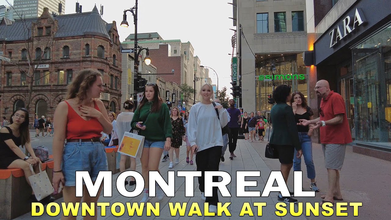 Montreal Walk at Sunset in Downtown September 2022