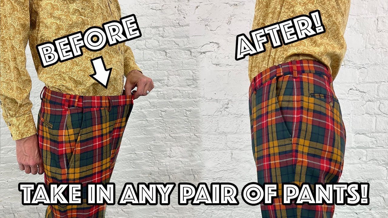 How To Easily Take In (Alter) Pants That Are Too Big At The Waist and Seat
