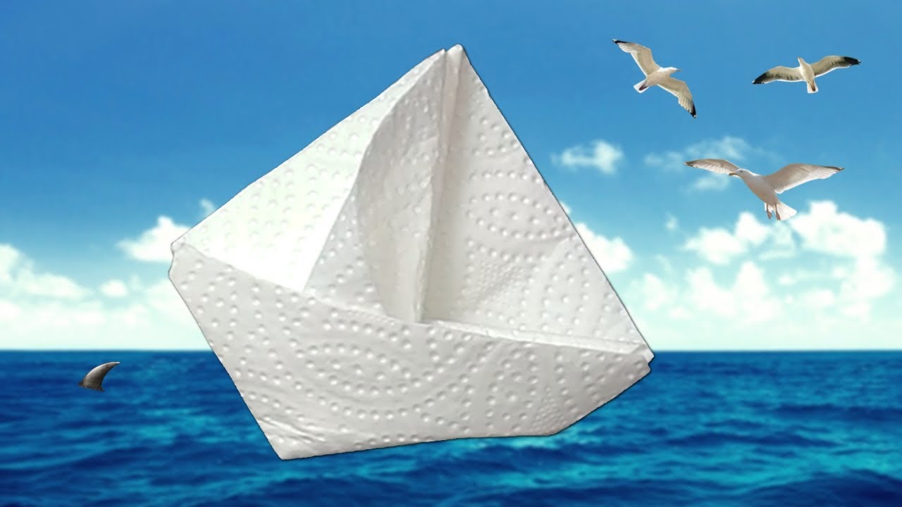 Origami sur serviette : Bateau à voile - DIY facile et rapide de pliage de serviette !