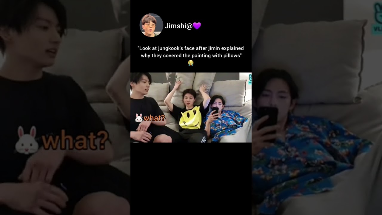 POV why they covered the painting with pillows😭 😂Vlive #BTS short #