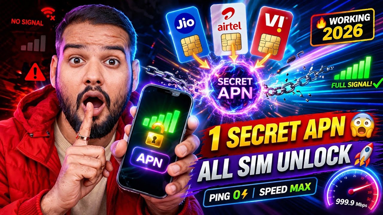 Jio Airtel Vi New 1 Secret Apn 😱 | All in one Apn Settings | New APN Setting 2026✅