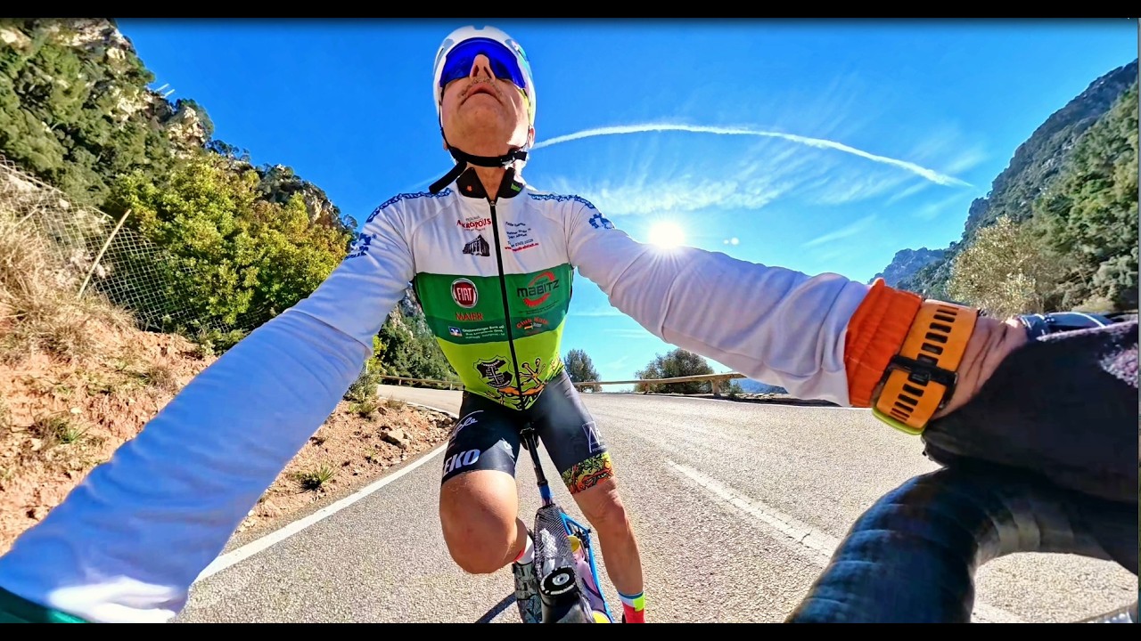 Die Abfahrt vom Col de Sóller bis Tankstelle als 360° Video  zum Nachfahren auf Ergo oder Rolle
