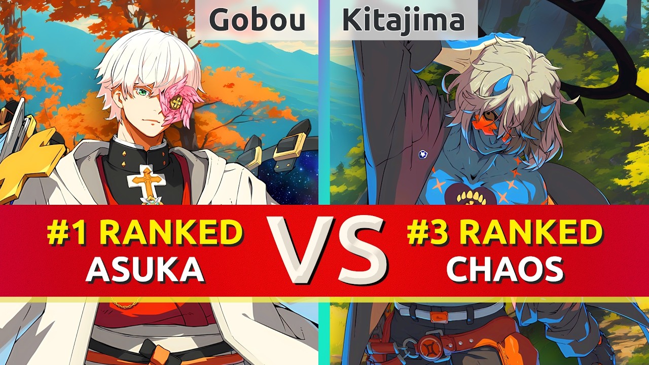 GGST ▰ Gobou (#1 Ranked Asuka) vs Pomeranian Kitajima (#3 Ranked Happy Chaos). High Level Gameplay