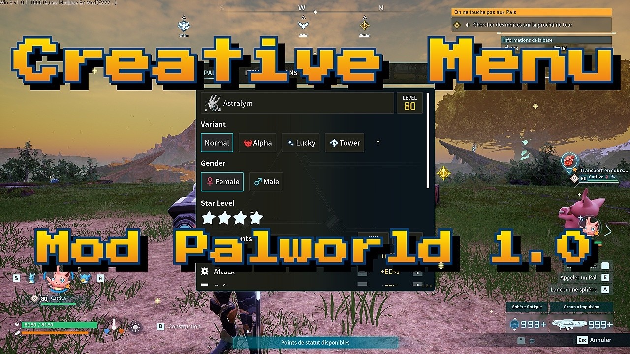 Le MENU CR&Eacute;ATIF Palworld : Spawn d'Items, Pals & plus ! | Tuto Creative Menu FR