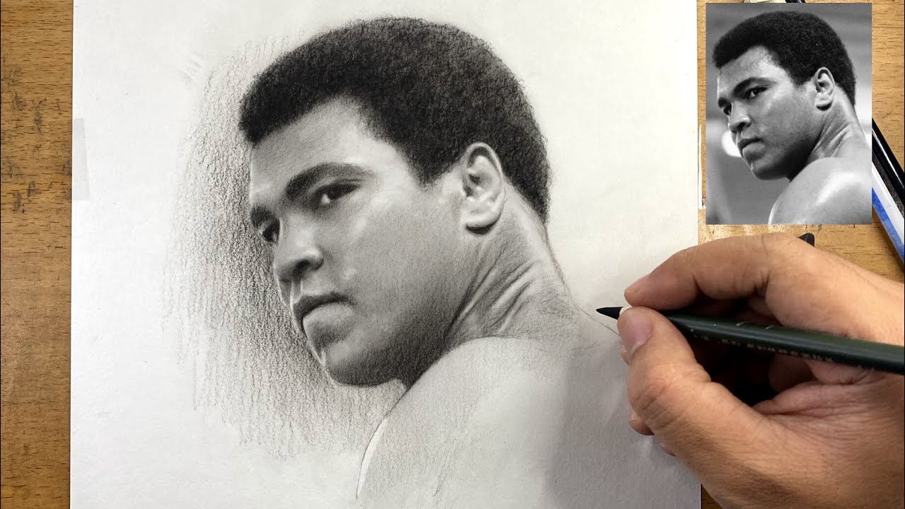 Muhammad Ali  - Drawing Pencils demonstration