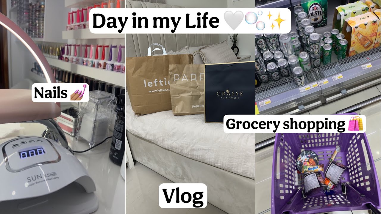 Day in my life🤍✨/Nails💅🏽/Grocery shopping 🛍️ ….