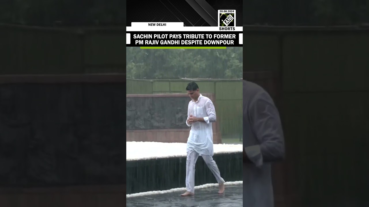 Sachin Pilot pays tribute to former PM Rajiv Gandhi on his birth anniversary despite downpour