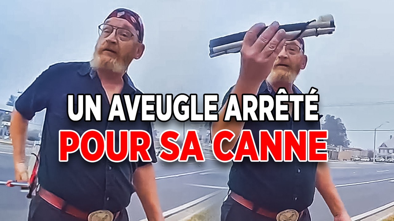 Un malvoyant emprisonné par la police à cause de sa canne blanche...