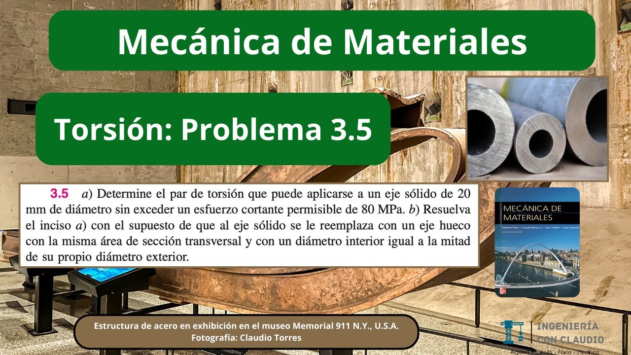 Mecánica de Materiales - Torsión - Problema 3.5 | Beer & Johnsto