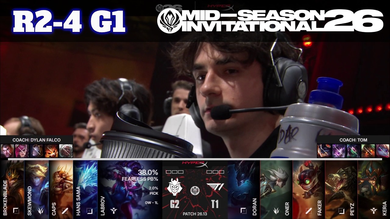 G2 vs T1 - Game 1 | Round 2 LoL MSI 2026 Main Stage | G2 Esports vs T1 G1 full game