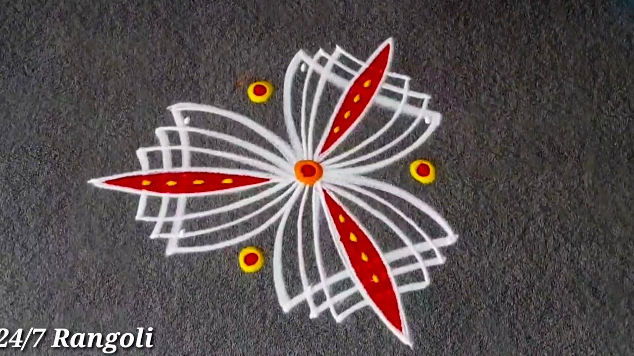 2 Beautiful Diwali Rangoli Designs 🍀 24/7 Rangoli 🌺 Simple Kolam Design 🌺 Beginners Rangoli Designs