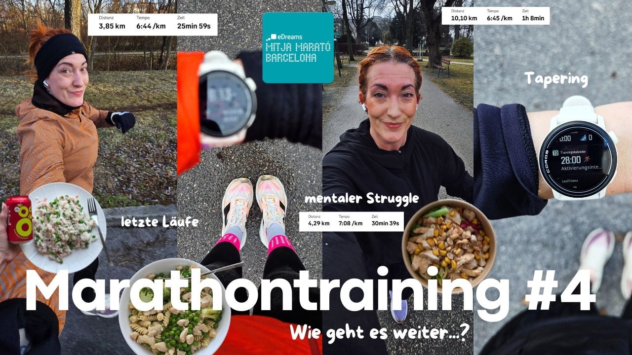 Marathontraining Vlog #4: Halbmarathon Barcelona (Tapering + Carbloading) & Mentaler Struggle 🏃‍♀️✨