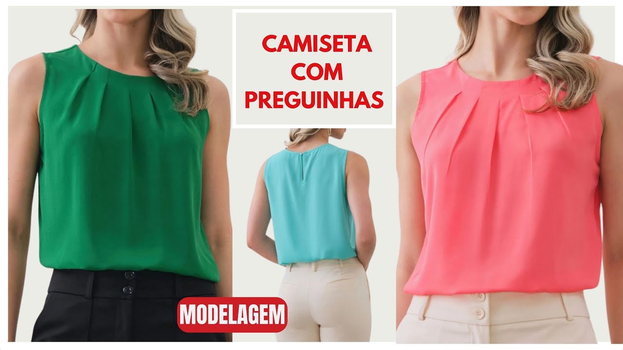 Camiseta com preguinhas - modelagem