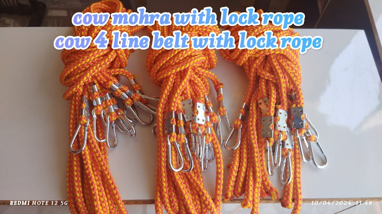 cow mohra with lock rope and cow neck belt with rope, cow rubber mate for sale, punja mandi dabwali