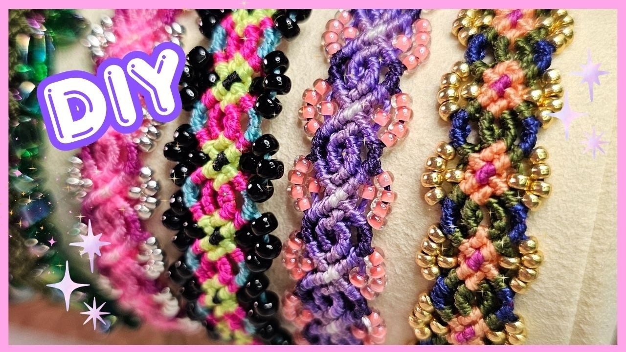 Variatie dubbele oval micro macramé armband met kralen - Tutorial ✨