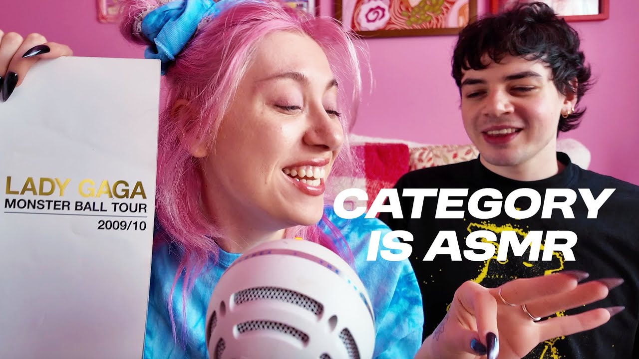 Using my Lady Gaga merch for ASMR - featuring used Haus Labs items, tour programmes, David & more