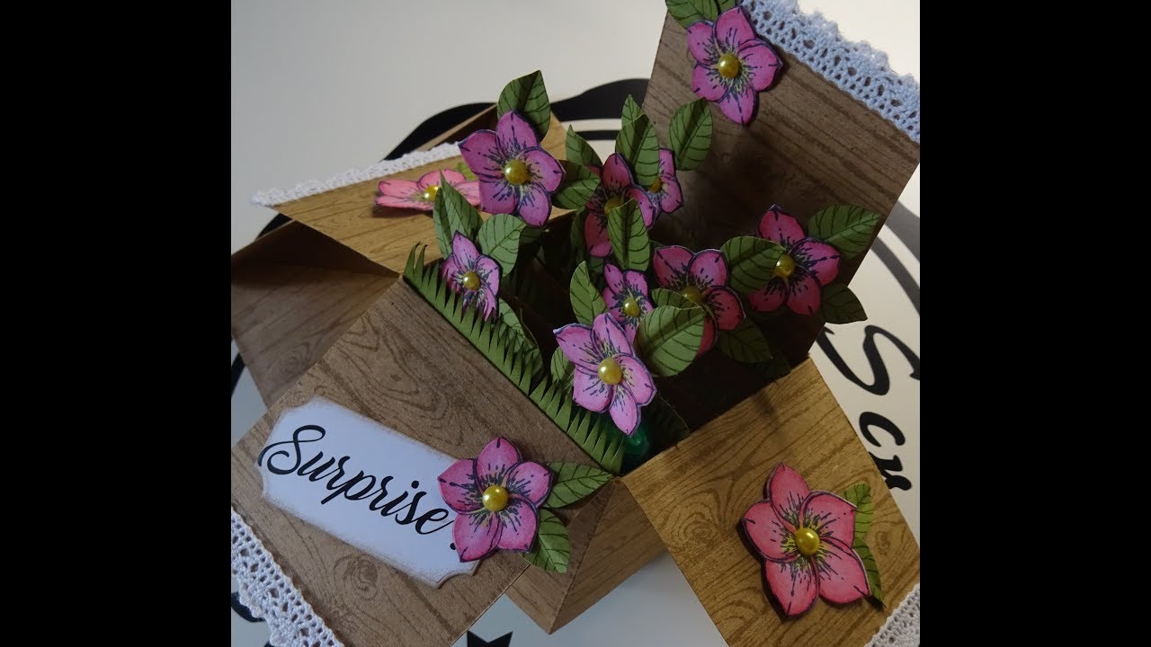 Tuto carte explosion de fleurs (en cm)