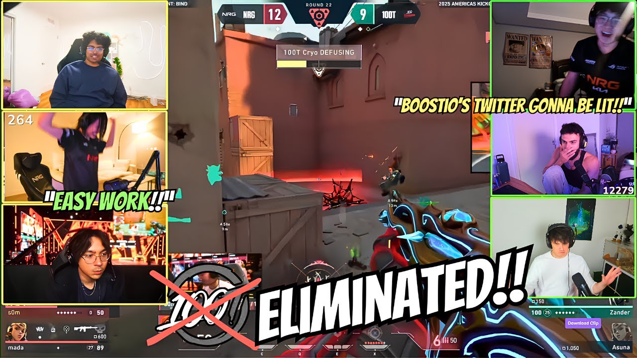 VALORANT Streamers React to NRG's SHOCKING Elimination of 100T