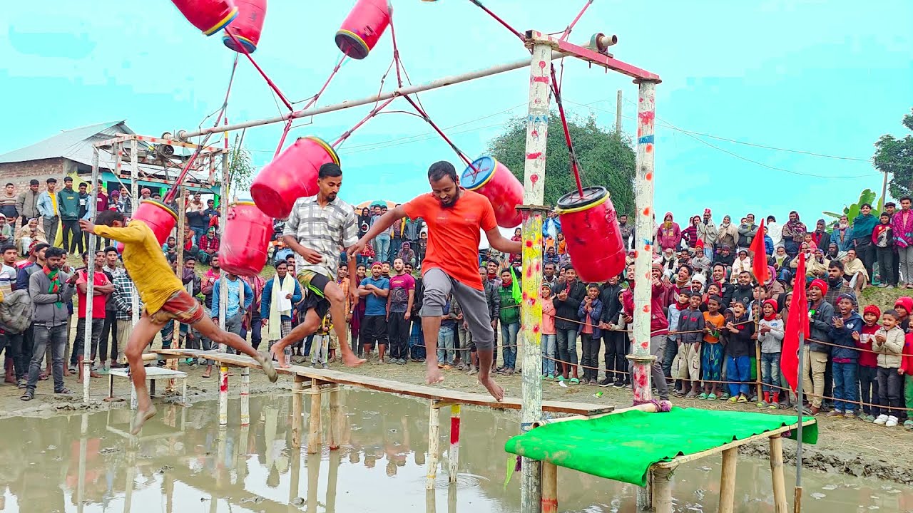 Don't Fall in the Mud! 😱 The Ultimate Barrel Dodge Game #Mrbeast #AlGamingFun #Alamin9930 #Fun