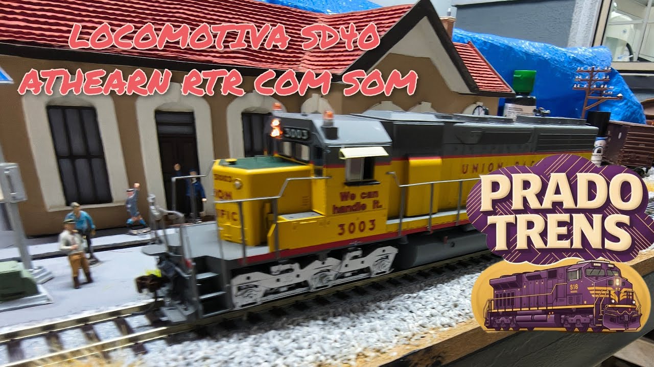 LOCOMOTIVA SD40 UNION PACÍFIC DCC COM SOM ATHEARN RTR - ESCALA HO - AUMENTANDO A FROTA PRADO TRENS 