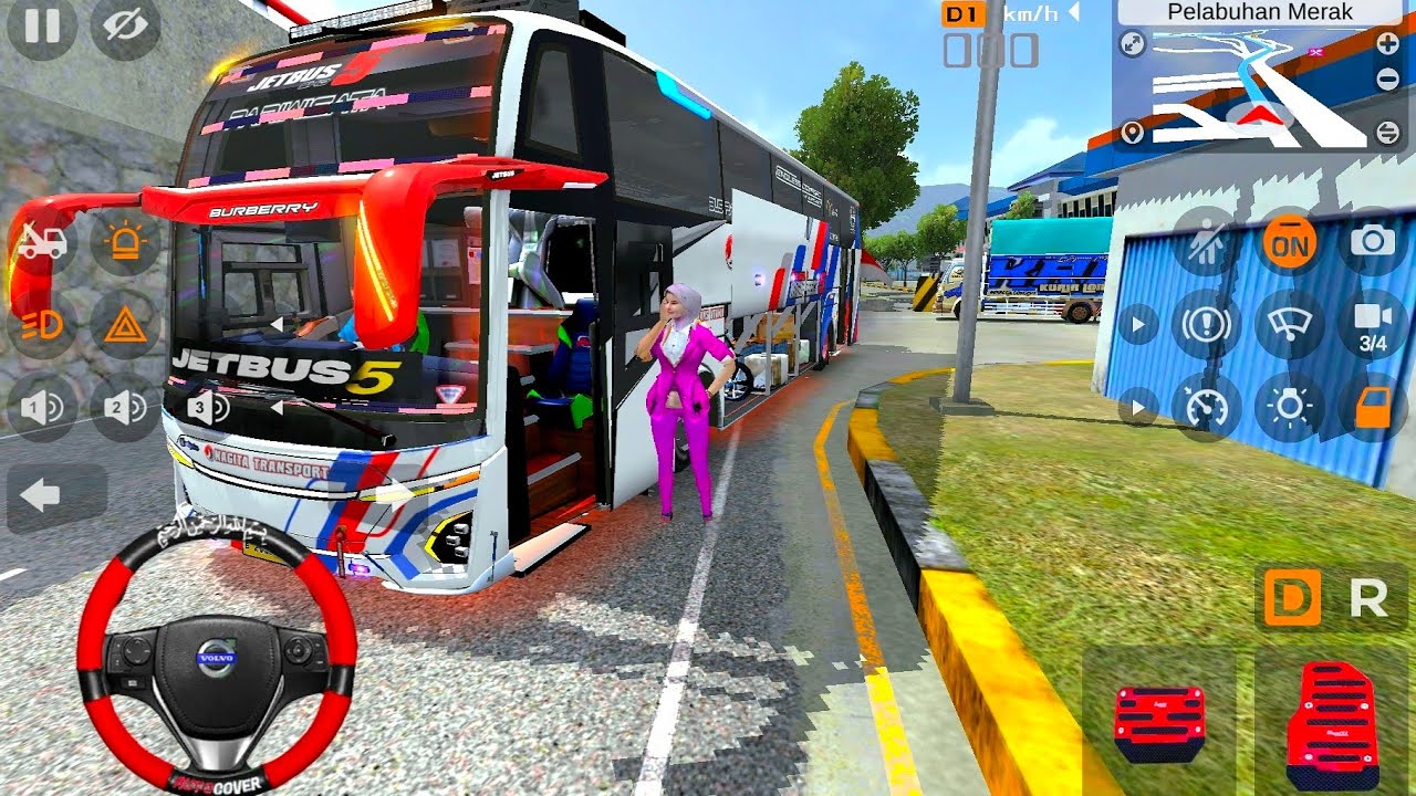 Bus Pariwisata Nagita Transport Keren Pasang Strobo Mata Bergerak dan Pramugari | Bus Simulator 