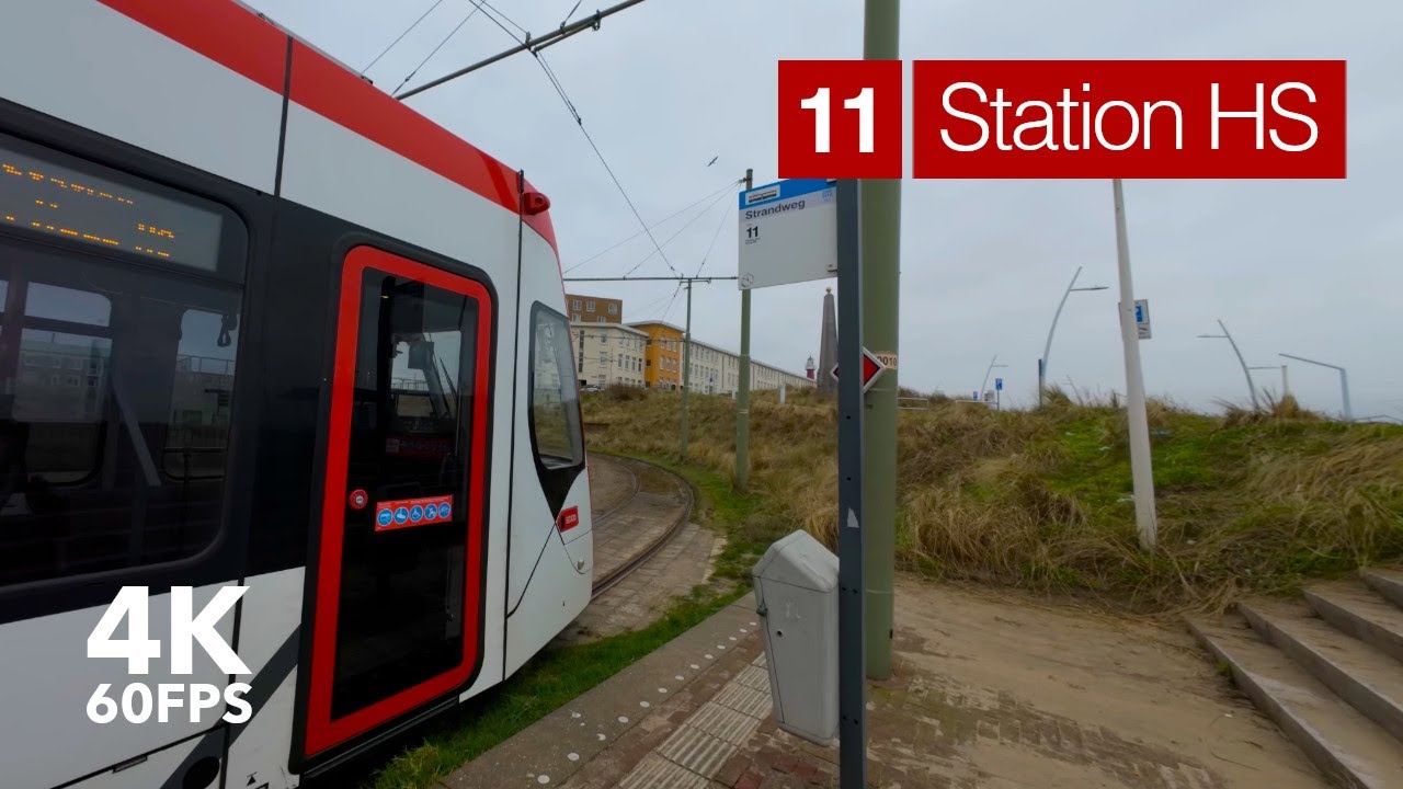 From the beach to the city by tram | 🚊 HTM Line 11 | 🇳🇱 The Hague | 4K Tram Cabview | Siemens Avenio