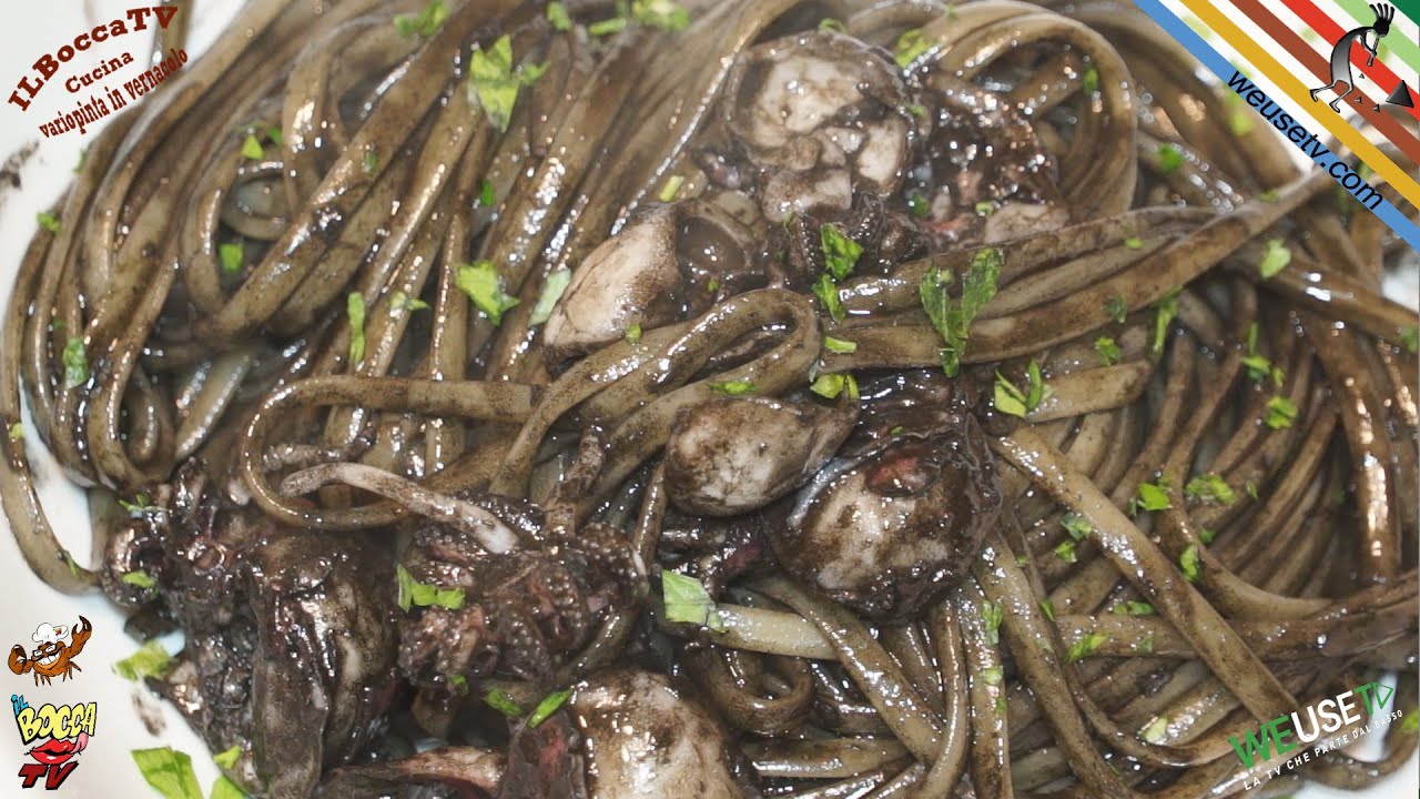 313 - Linguine al nero di seppia...anche dentro ad una greppia! (primo piatto facile e saporito)