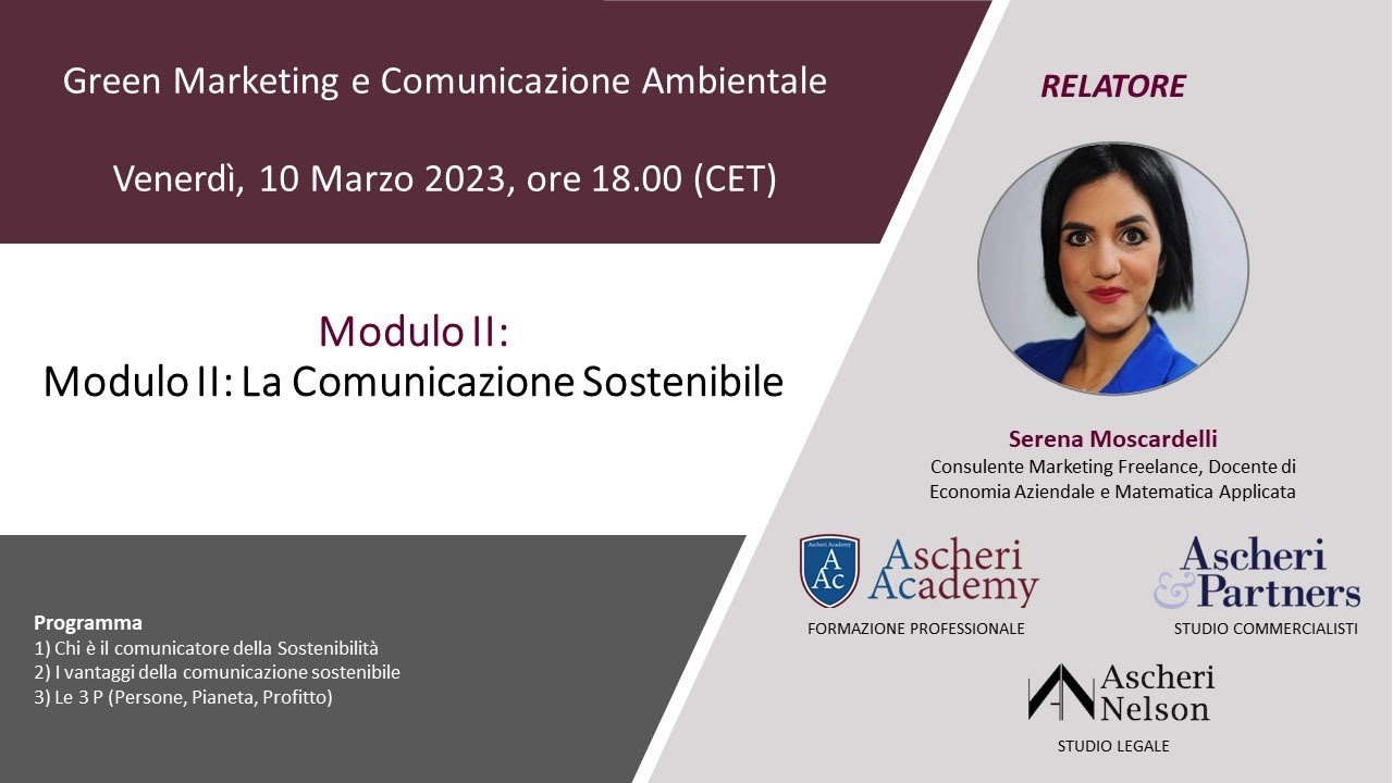 Corso di Formazione: Green Marketing e Comunicazione Ambientale - Modulo II