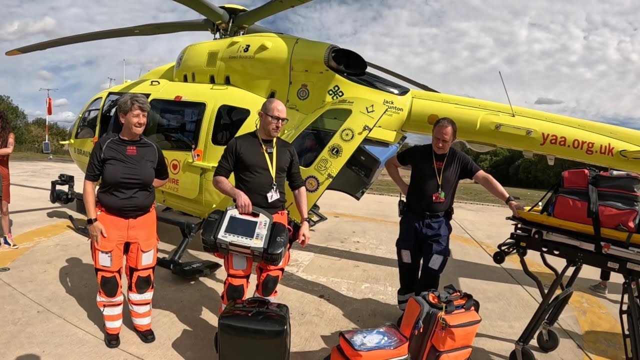 Yorkshire Air Ambulance invited us to Base, Emergency call ends the visit. 